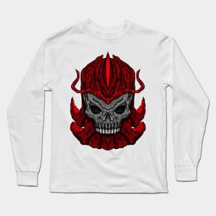 Skull in Helmet Long Sleeve T-Shirt